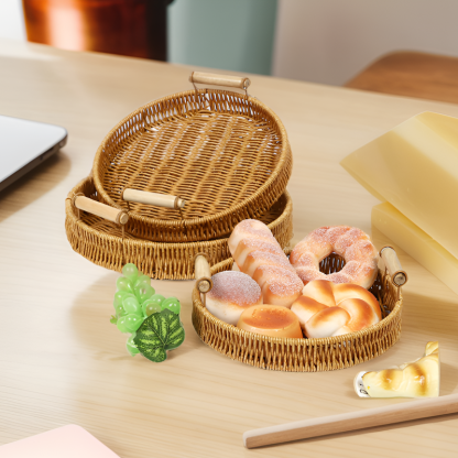 Cesta de pan de imitación de ratán