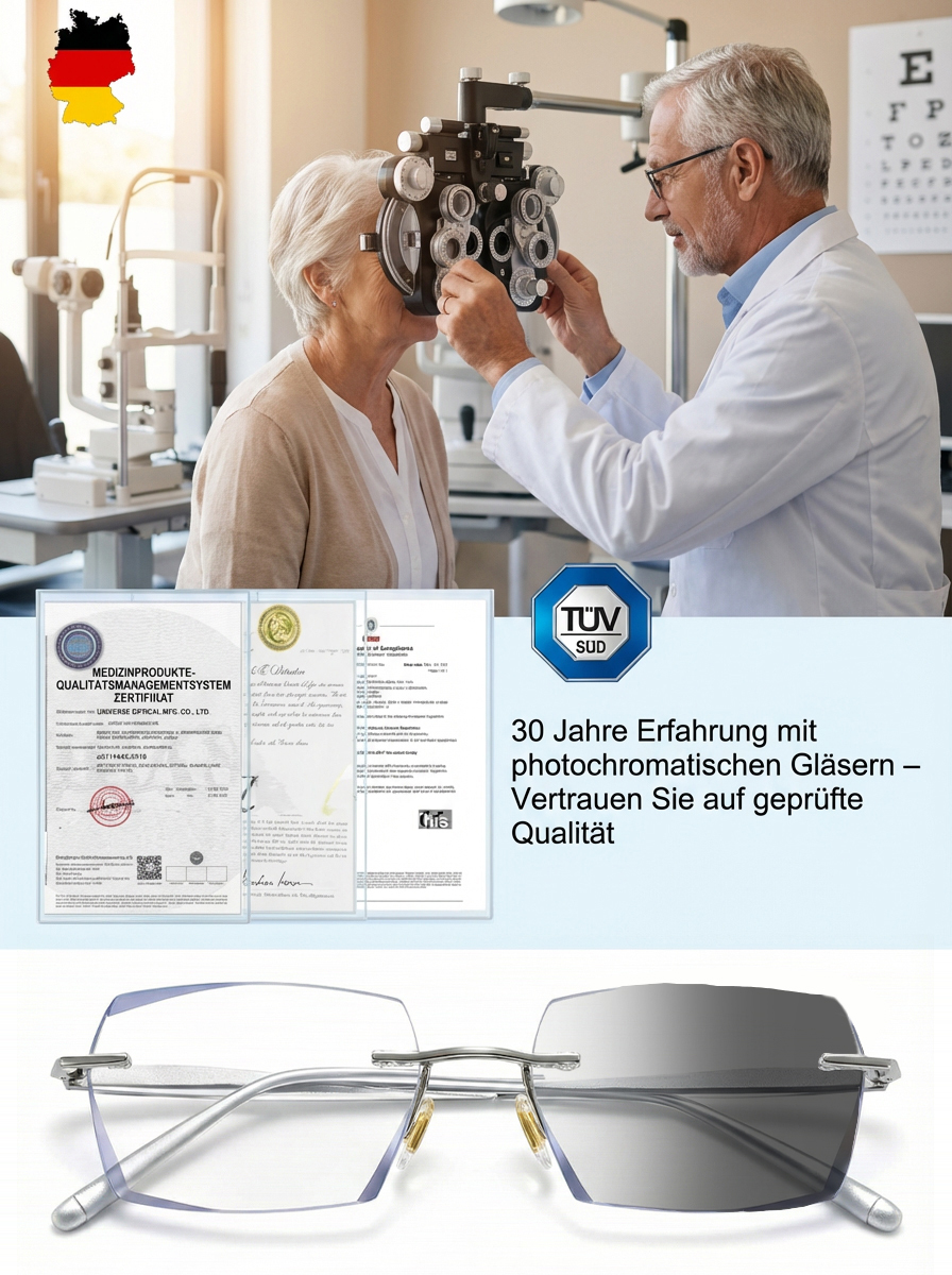 【Eine Brille für jede Dioptrie】Sternenhimmel Intelligentes Zoom und Farbwechsel Lesebrille