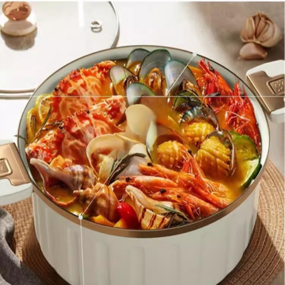 Edelstahl-Suppentopf mit Mikrodruck