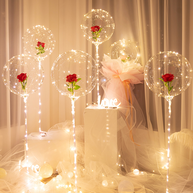 Valentine's Day Hot Sale💕LED Luminous Balloon Rose Bouquet