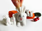 Hide-and-Seek Bunnies in Carrot Pouch