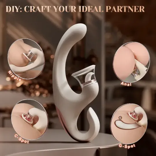🔥 Clearance Sale – 🐰Rabbit Suction Cup Vibrator, Waterproof Suction Cup Toy for Couples!