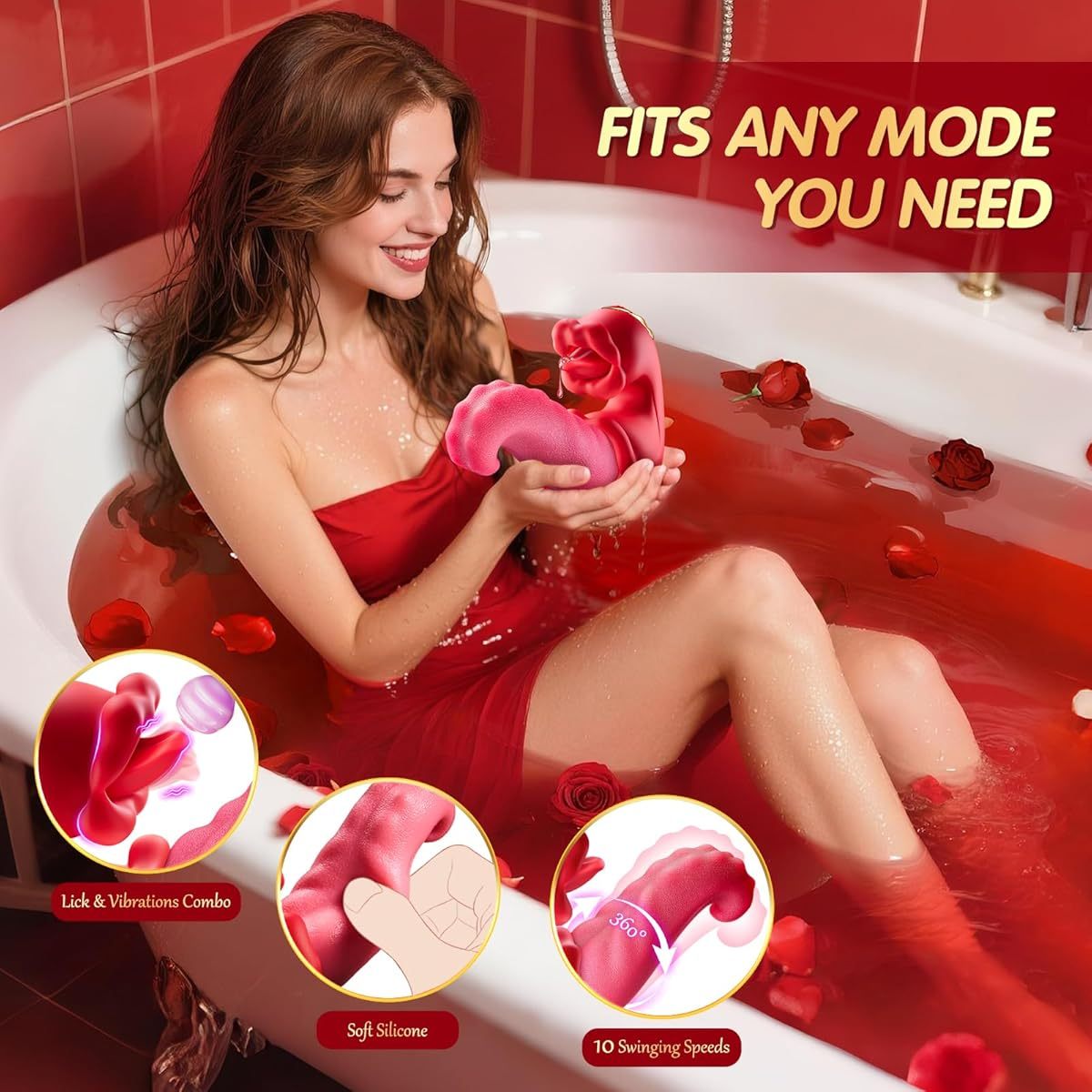 🔥Dual-stimulation tongue vibrator👅 – featuring 10 clitoral licking modes and 10 oscillating vibration modes.