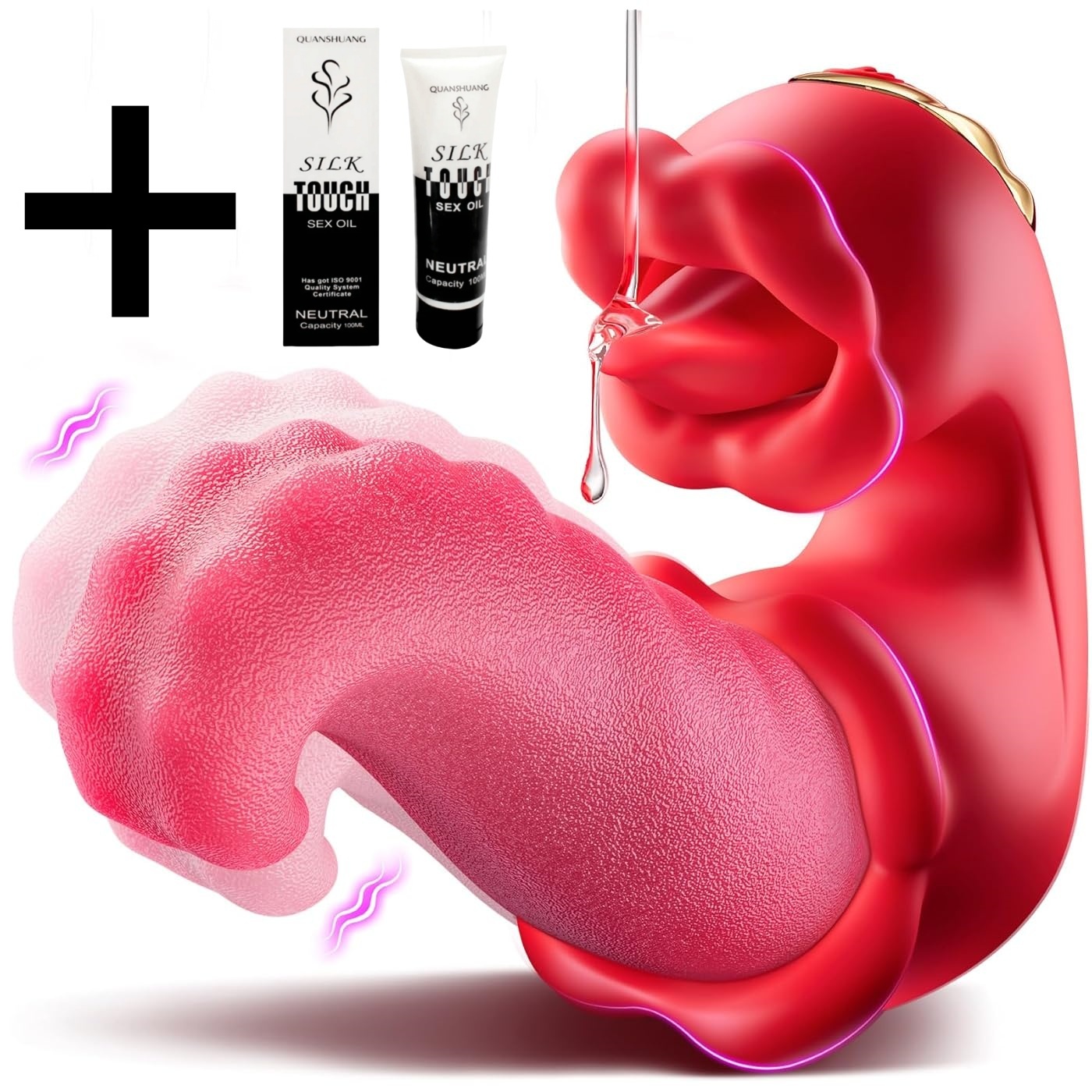 🔥Dual-stimulation tongue vibrator👅 – featuring 10 clitoral licking modes and 10 oscillating vibration modes.