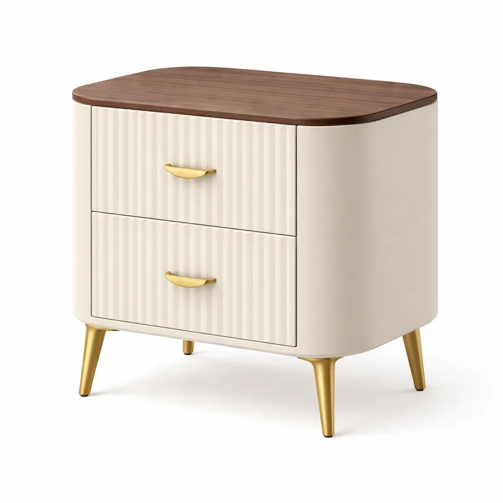 Table de chevet bois clair pieds dores-primepicket