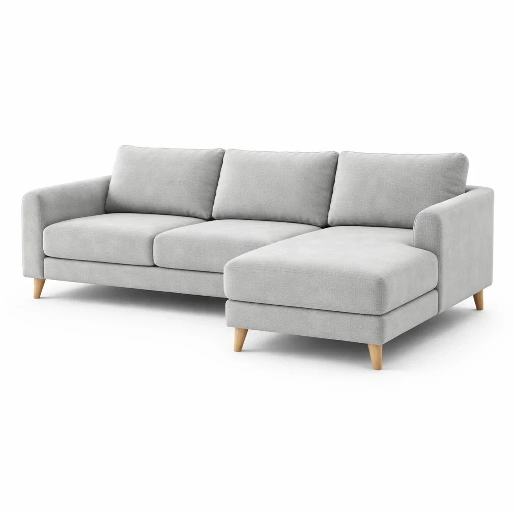 Canape d angle tissu gris clair-primepicket