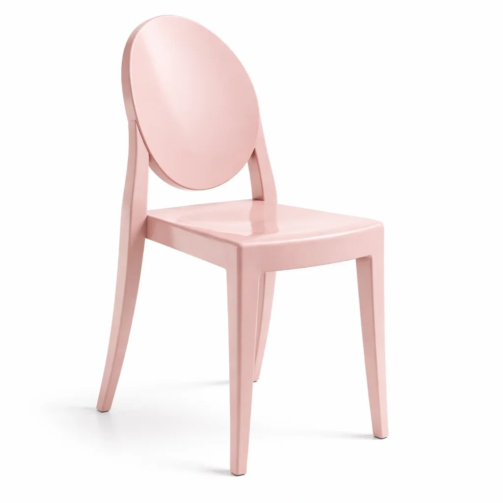 Chaise design plastique rose poudre-primepicket