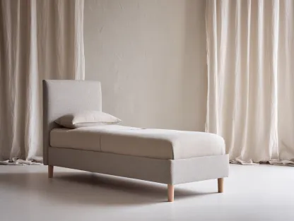 Camas individuales - tela-madera - 198x92x97 cm - beige - estilo contemporáneo-Craftgetly