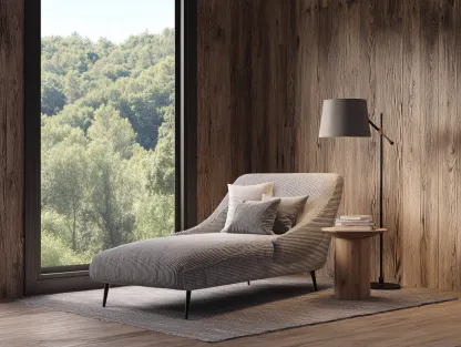 Chaise longue - tela-metal - 164x83x80 cm - gris claro - estilo contemporáneo-Craftgetly