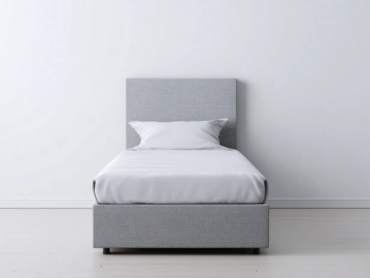 Camas individuales - tela-madera-metal - 195x90x92 cm - gris - estilo moderno-Craftgetly