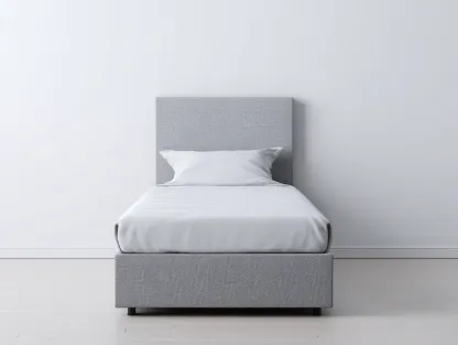 Camas individuales - tela-madera-metal - 195x90x92 cm - gris - estilo moderno-Craftgetly