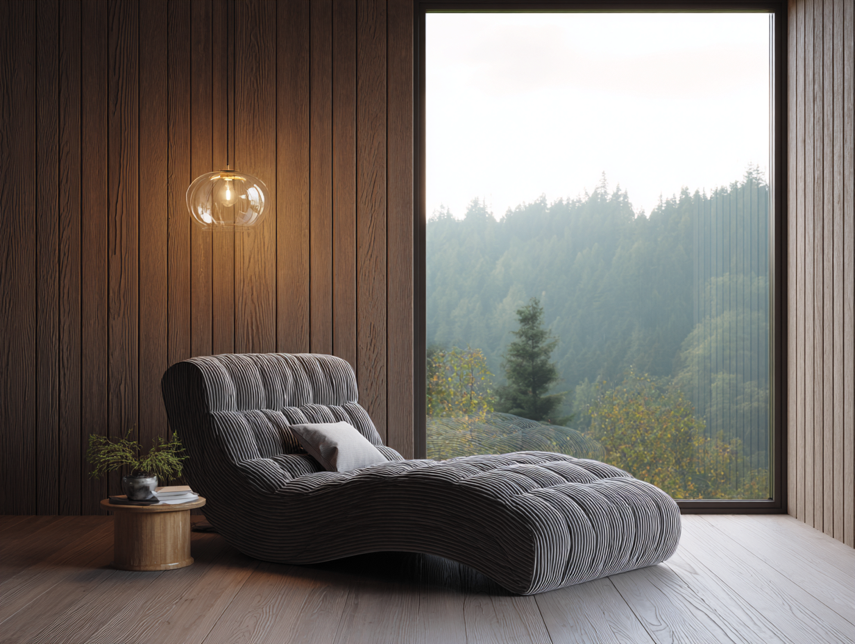 Chaise longue - tela-metal - 168x78x82 cm - gris antracita - estilo contemporáneo-Craftgetly