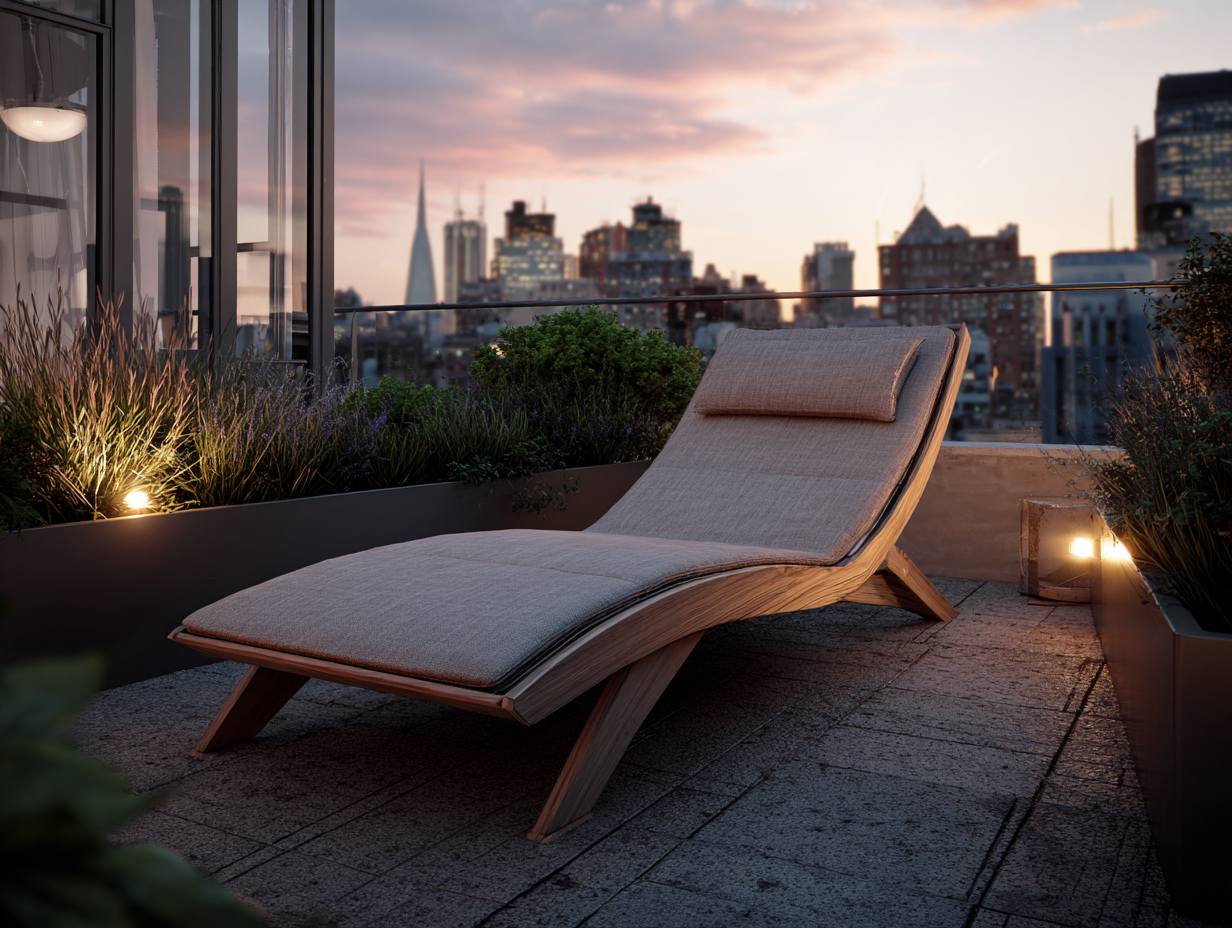 Chaise longue - tela-madera - 185x72x88 cm - beige - estilo moderno-Craftgetly