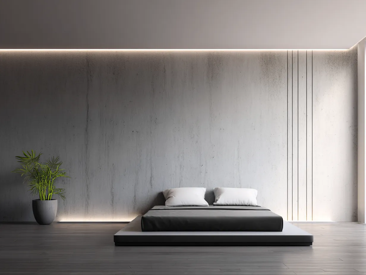 Camas dobles - Madera-Tela - 212x172x34 cm - Gris oscuro - Estilo minimalista-Craftgetly