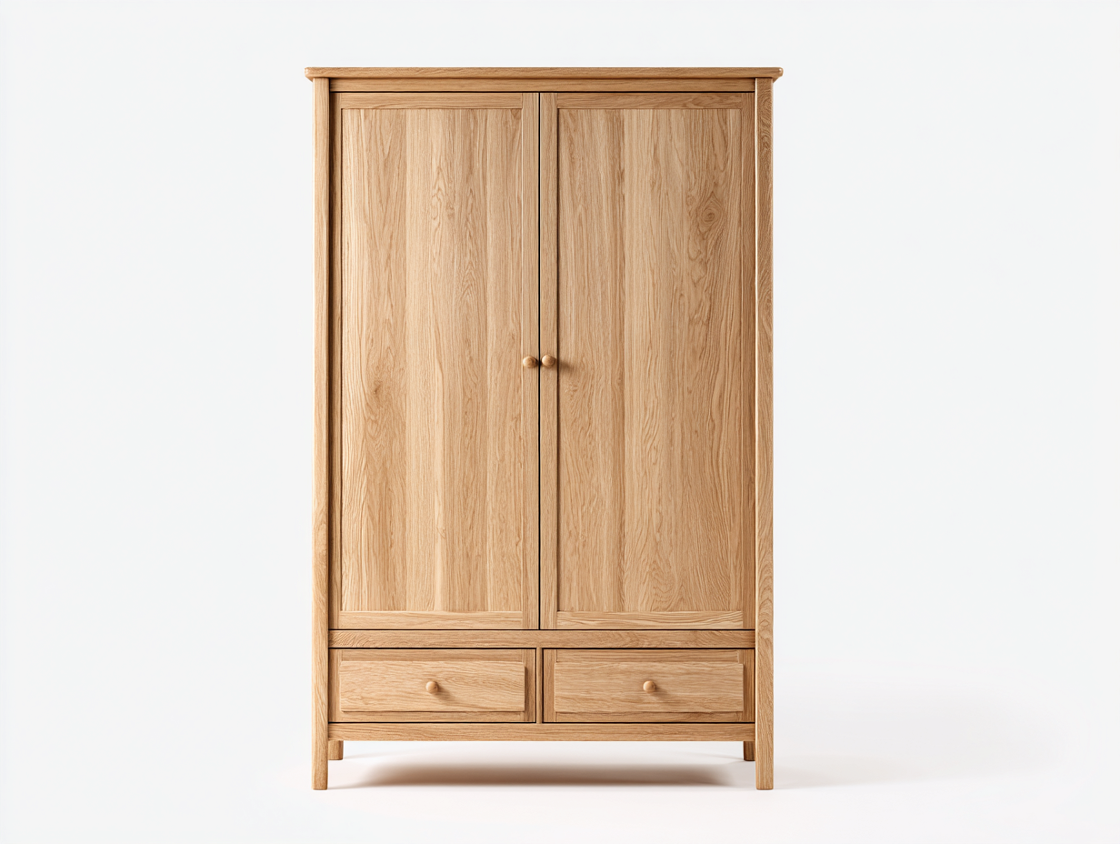 Armarios 2 puertas-madera-104x57x198 cm-madera natural-estilo clásico-Roomuplab