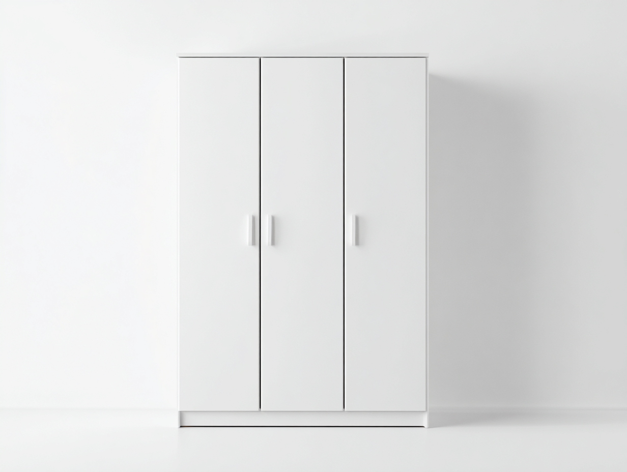 Armarios de tres puertas - Madera - 174x56x201 cm - Blanco - Estilo moderno-Roomuplab