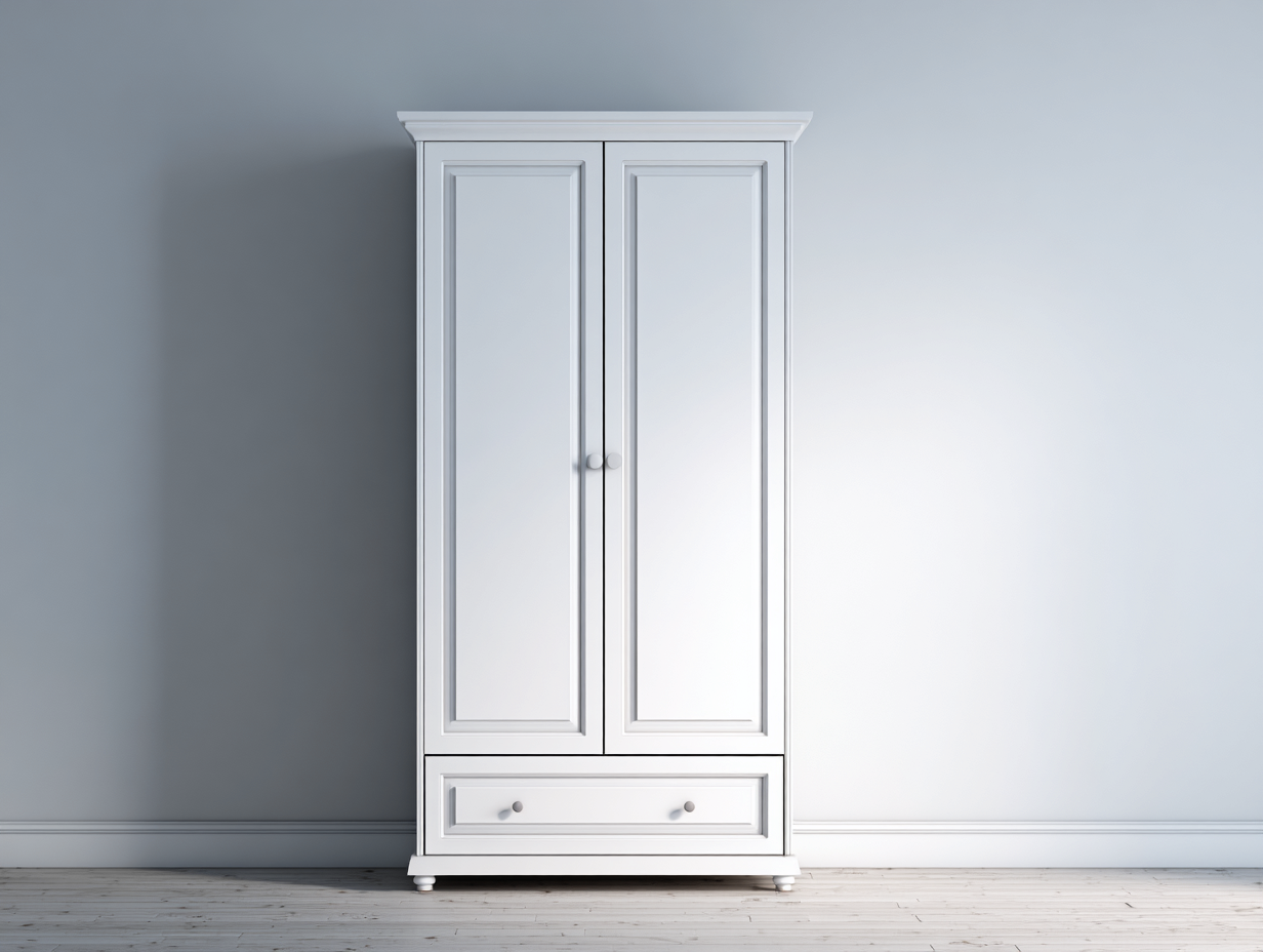 Armarios 2 puertas-madera-100x55x200 cm-blanco-estilo clásico-Roomuplab