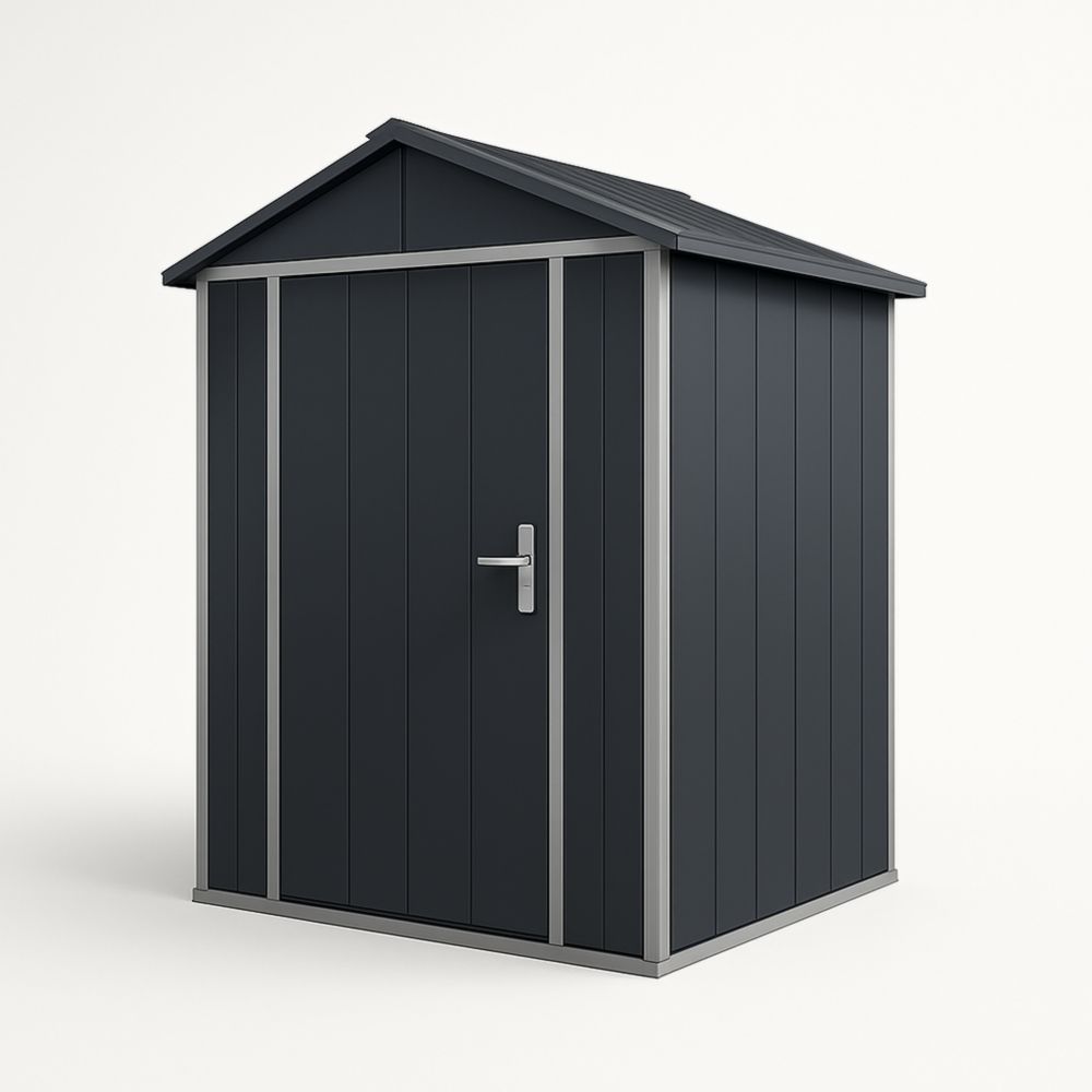 Abri de jardin en métal à toit incliné - Noir