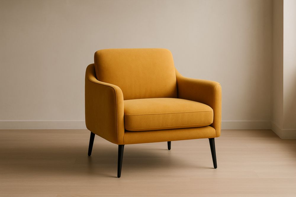 Fauteuil moderne en tissu jaune