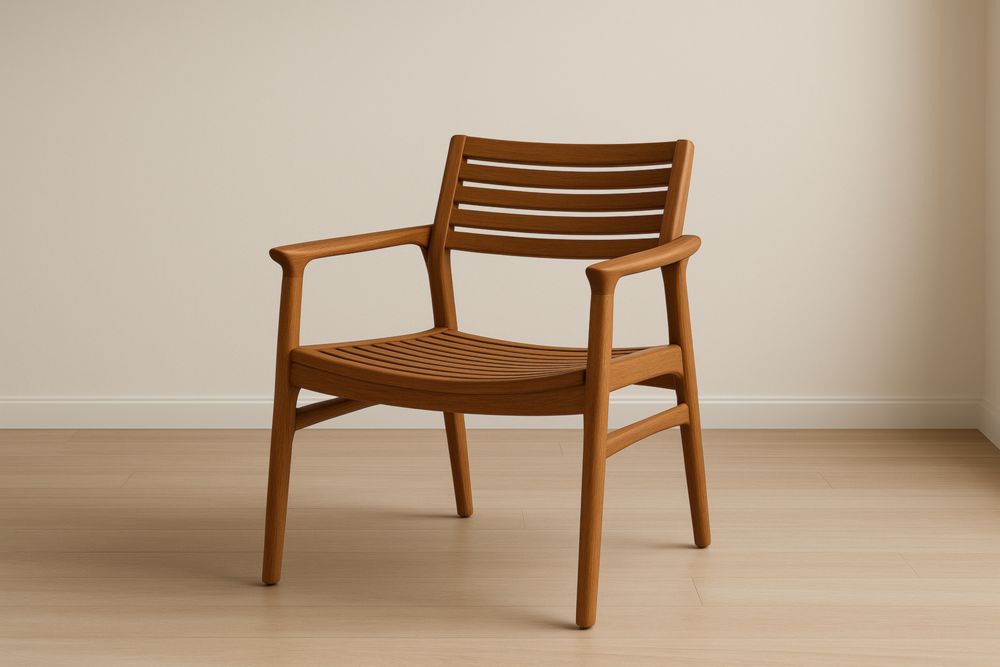 Fauteuil en bois de chêne marron 60x55x80 cm