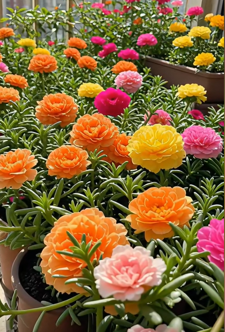 🌼Muti-color Moss Rose-Double Petal Sunflower