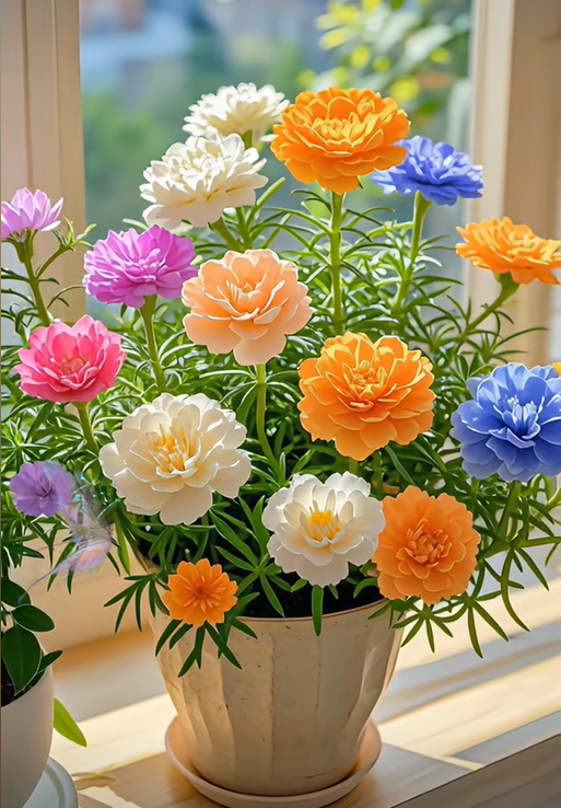 🌼Muti-color Moss Rose-Double Petal Sunflower