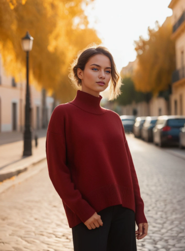 🍂❄️ Нов есенно-зимен дамски пуловер с яка  Свободен и ежедневен стил | Топъл, удобен и модерен ✨