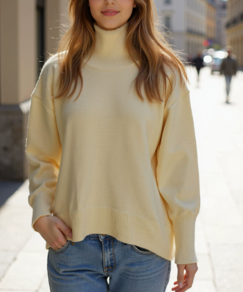 🍂❄️ Нов есенно-зимен дамски пуловер с яка  Свободен и ежедневен стил | Топъл, удобен и модерен ✨