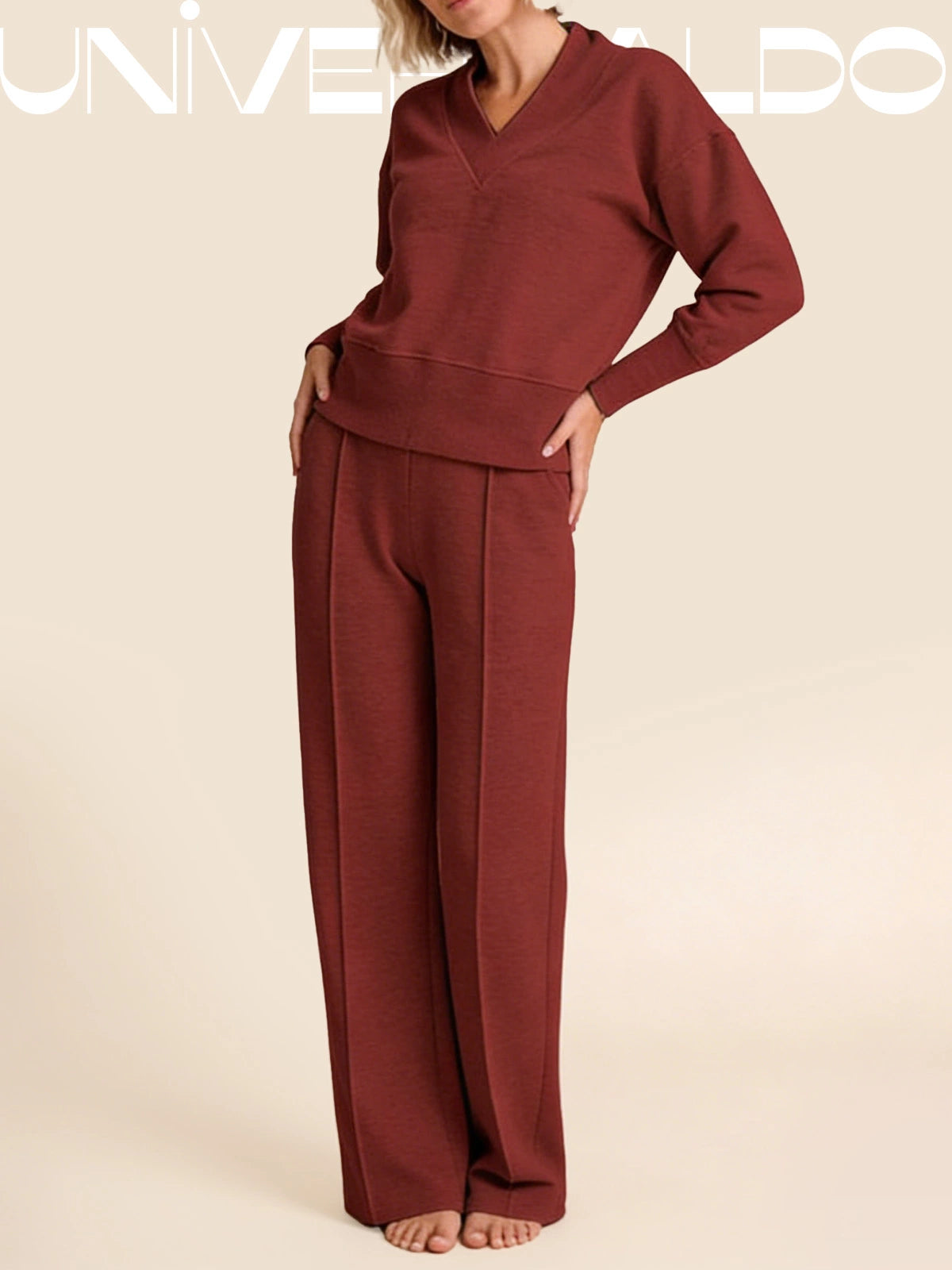 Комплект от 2 части: свободна блуза и широк панталон