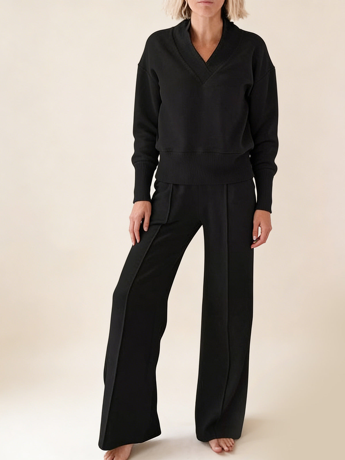 Комплект от 2 части: свободна блуза и широк панталон