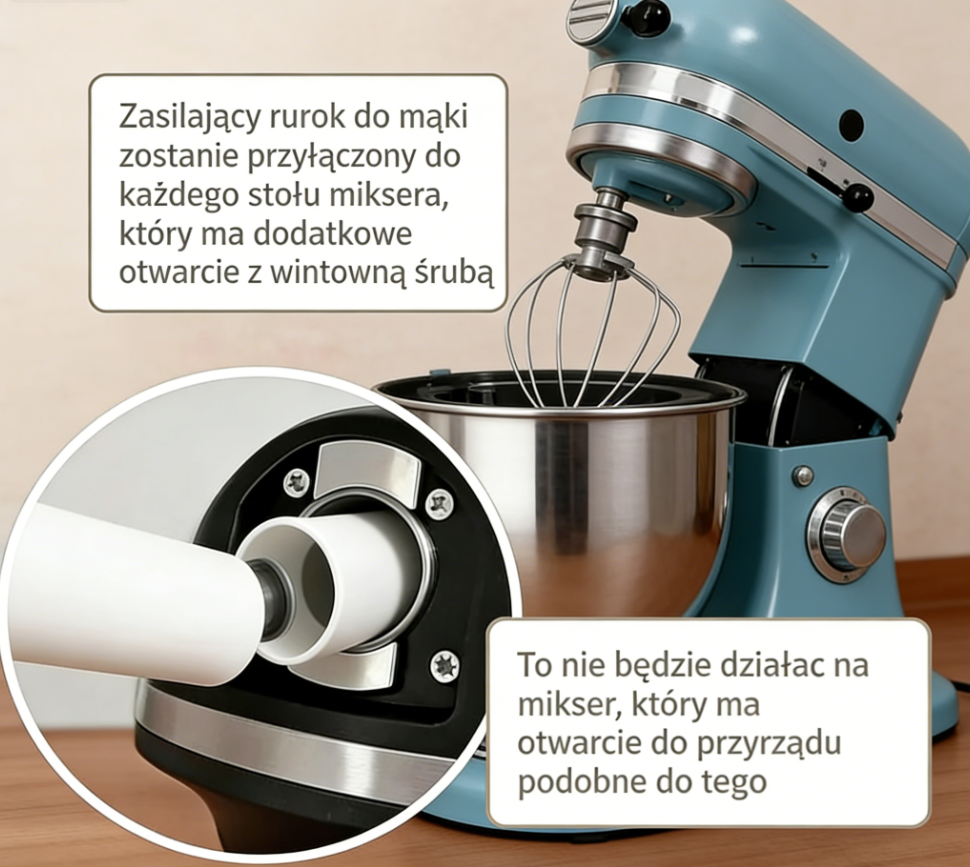 🍞👩‍🍳 Lejek do mąki do miksera kuchennego – czystsze i łatwiejsze gotowanie ✨
