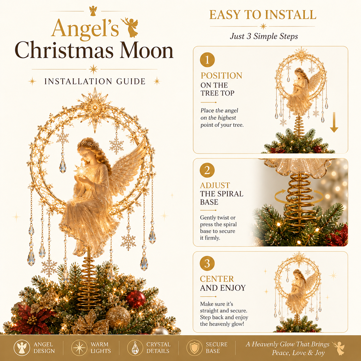 Angel's Christmas Moon installation