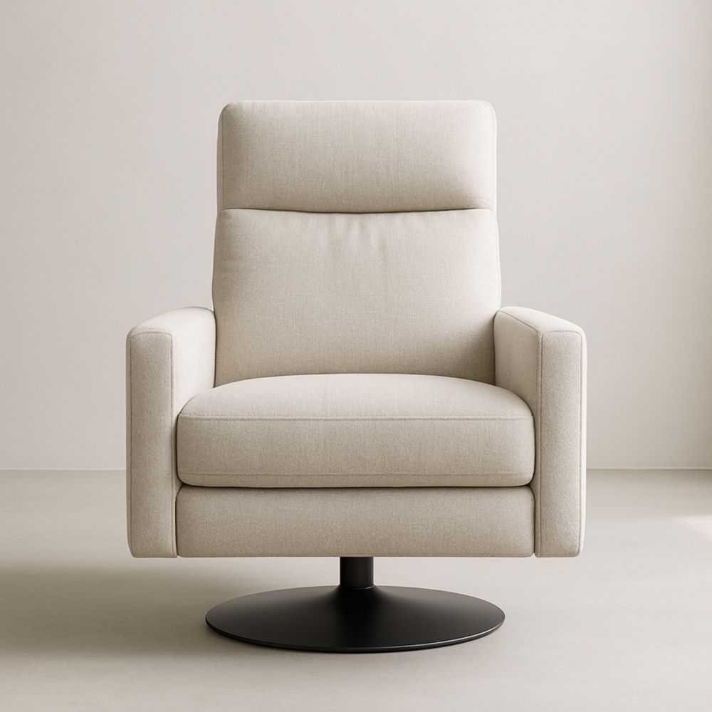 Poltrona con base in metallo e rivestimento in tessuto di poliestere-Freshelino