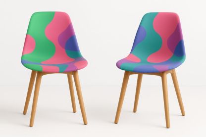 Sedie Moderne in Polipropilene Multicolore con Gambe in Legno-Freshelino