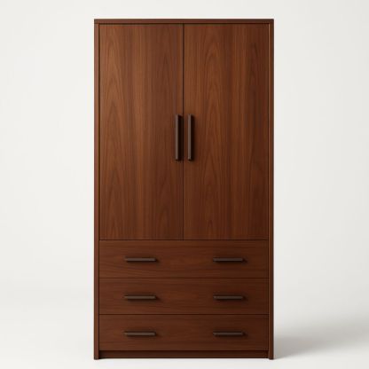 Armadio in Legno con 2 Ante e 3 Cassetti Marrone 180x80x50 cm-Nelanivo