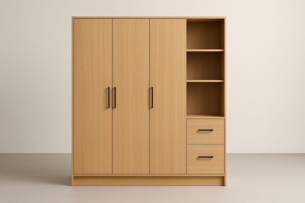 Armadio in Legno con Ante e Scaffali 200x160x50 cm-Nelanivo