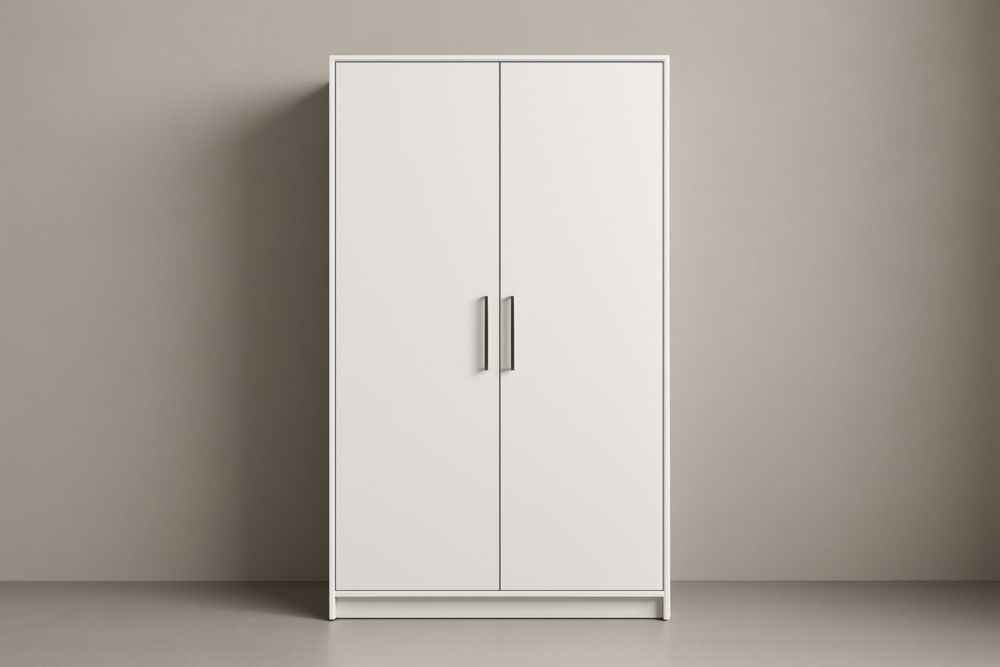 Armadio in Legno con Ante Battenti Bianco 200x100x60 cm-Nelanivo