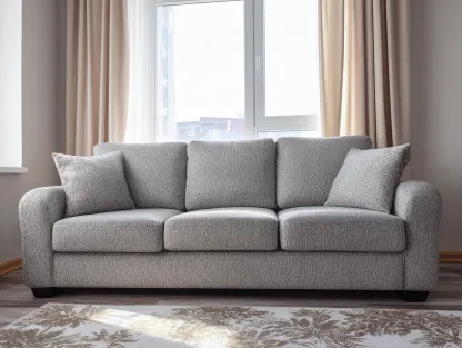 Sofás 3 plazas - tela - 232x96x90 cm - gris claro - estilo contemporáneo-Dengomart