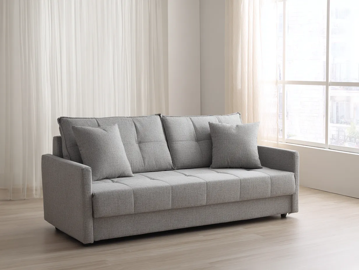 Sofás 3 plazas - tela - 226x92x86 cm - gris claro - estilo moderno-Dengomart