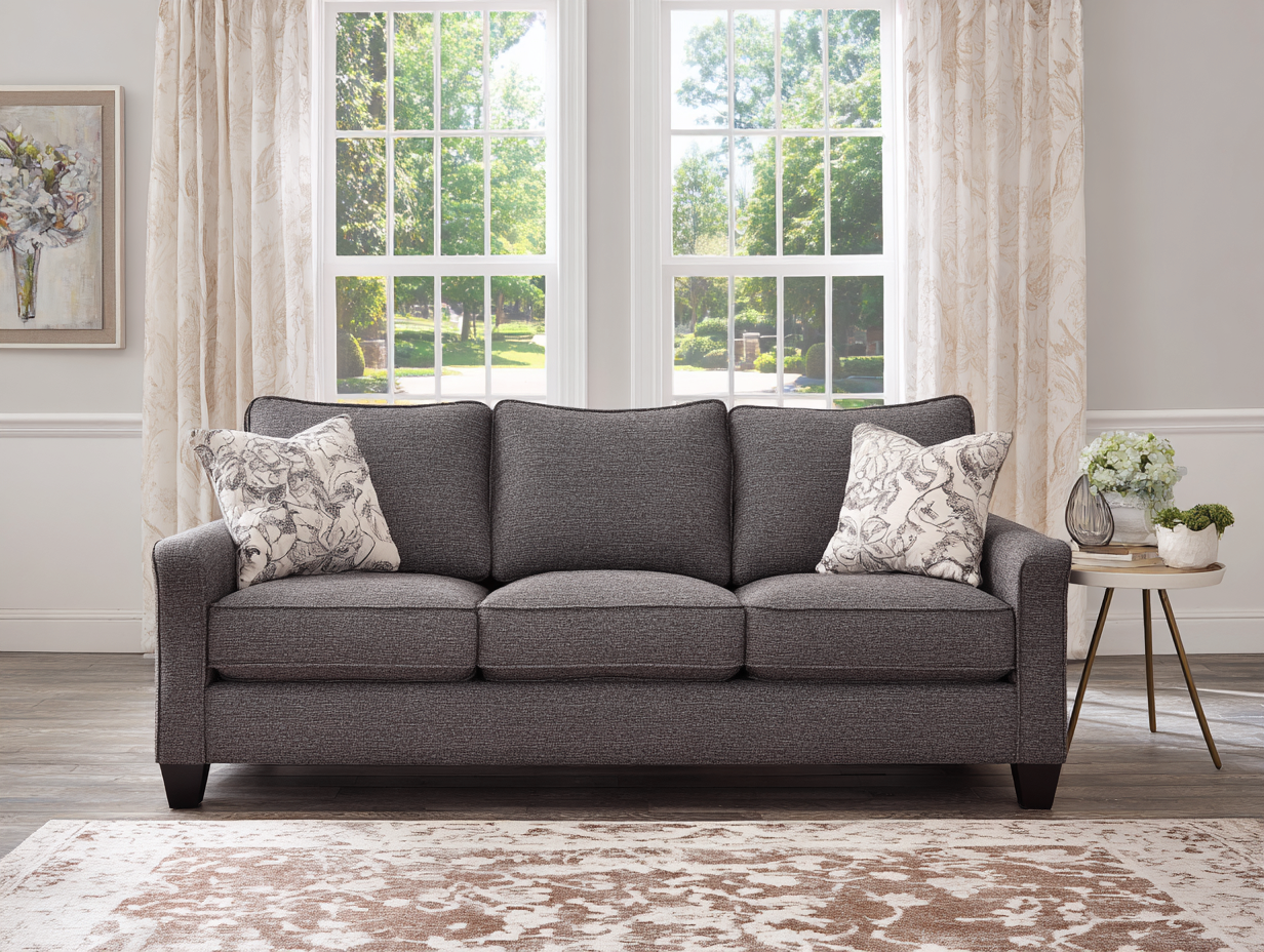 Sofás 3 plazas - tela - 224x94x88 cm - gris - estilo contemporáneo-Dengomart