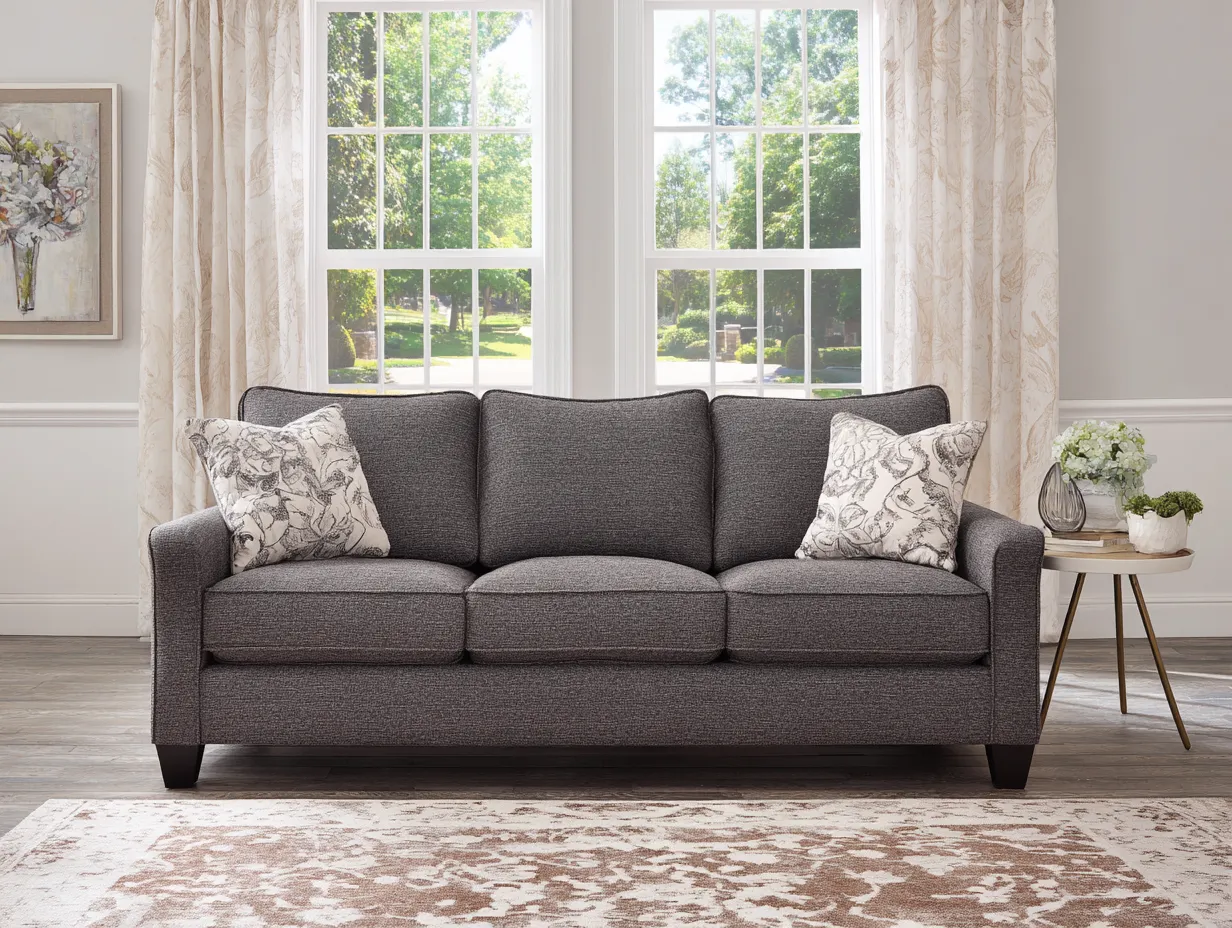 Sofás 3 plazas - tela - 224x94x88 cm - gris - estilo contemporáneo-Dengomart