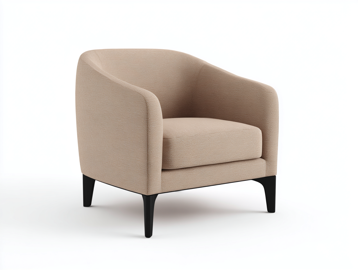 Poltrona imbottita in tessuto 75x75x80 cm - beige-marrone - design moderno per soggiorno-Nestgetshop