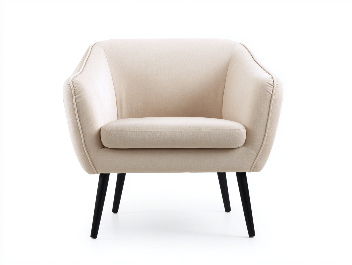 Poltrona in tessuto 75x75x85 cm - Beige - design moderno per soggiorno-Nestgetshop