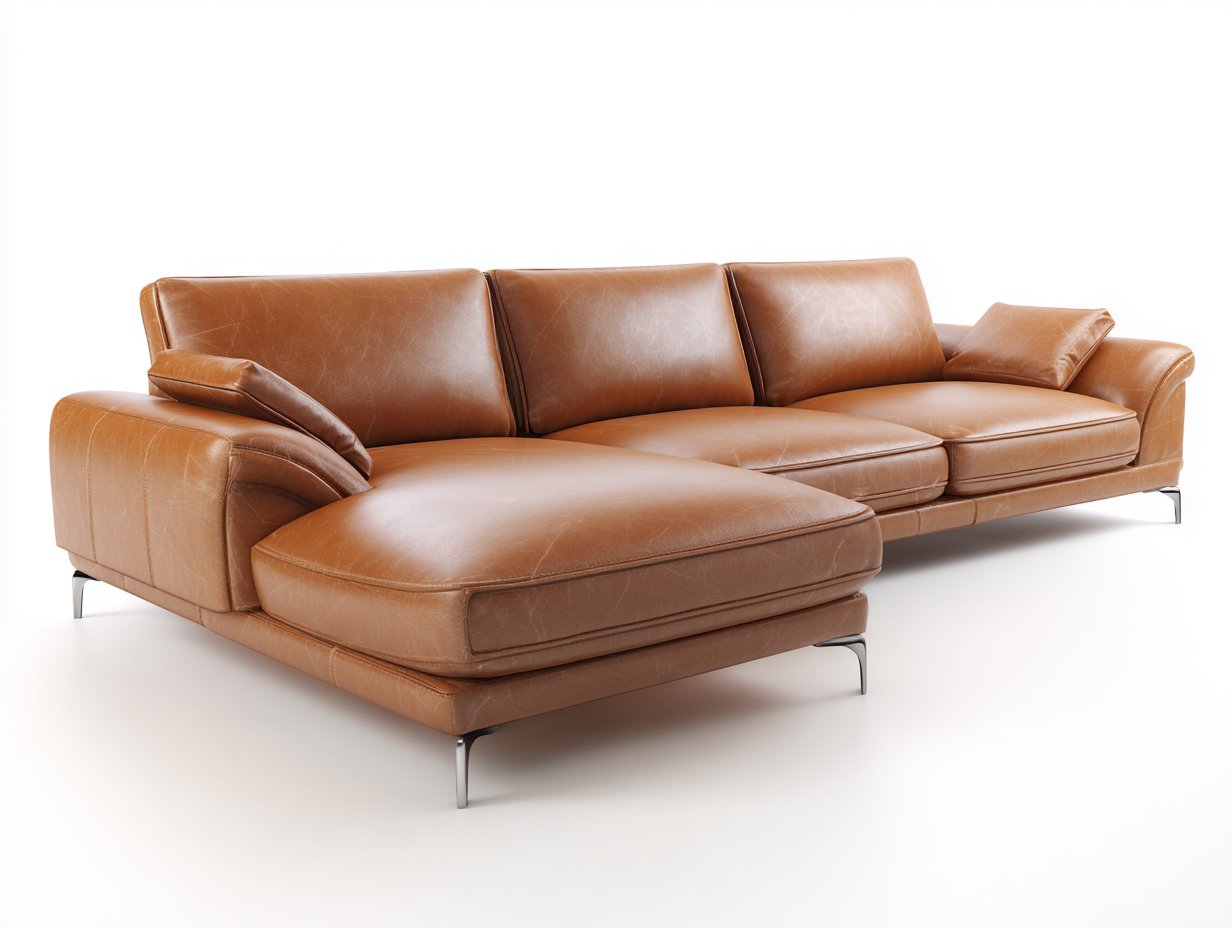 Divano angolare rivestimento in pelle 280x165x88 cm - Marrone - Design contemporaneo per soggiorno-Nestgetshop