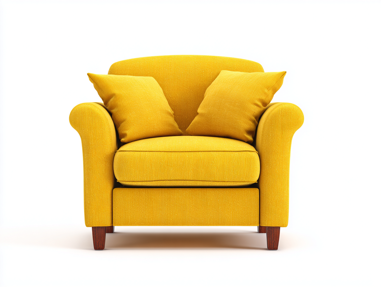 Poltrona imbottita in tessuto 80x80x85 cm - giallo - design moderno per soggiorno-Nestgetshop