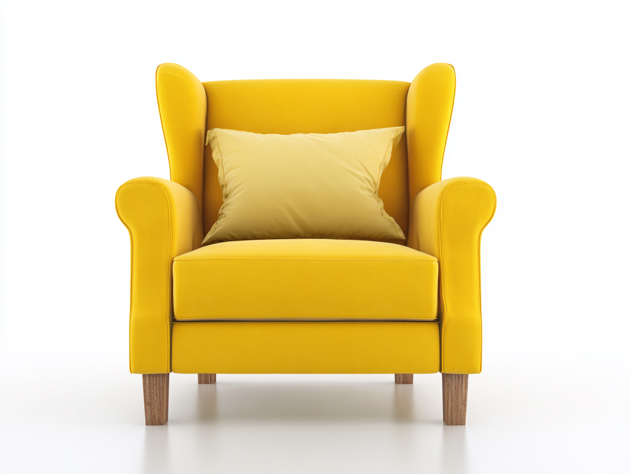 Poltrona imbottita 90x85x95 cm - tessuto - giallo - per soggiorno - design moderno-Nestgetshop
