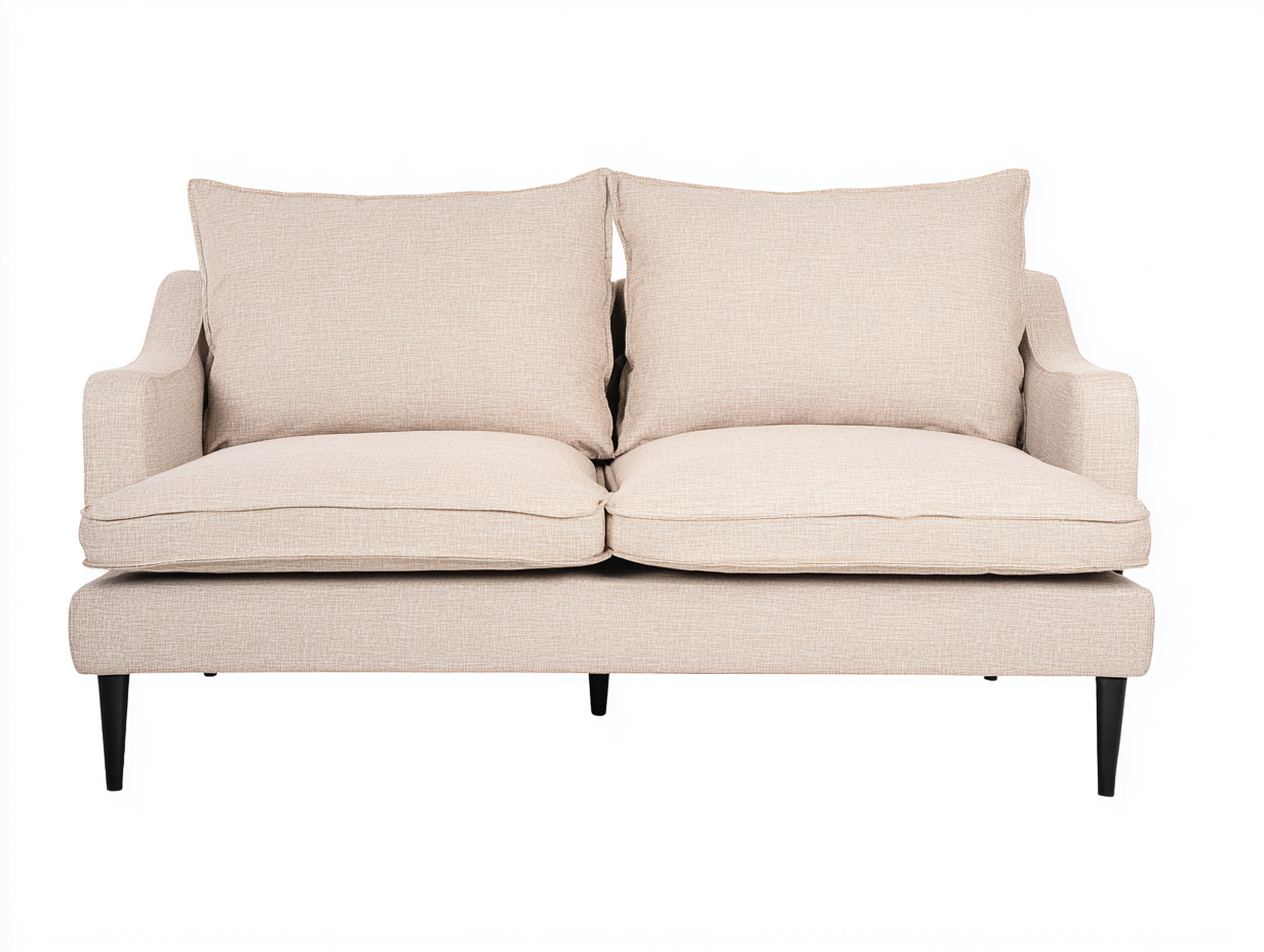 Divano a due posti rivestimento in tessuto 140x88x82 cm - beige - design contemporaneo per soggiorno-Casagetly