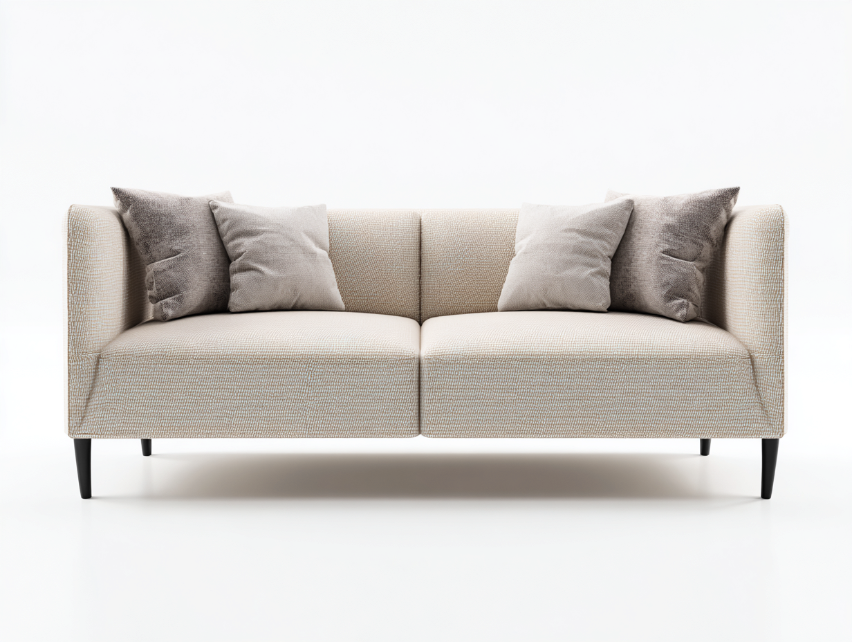 Divano a due posti rivestimento tessuto 180x90x85 cm - beige chiaro - design moderno per soggiorno-Casagetly