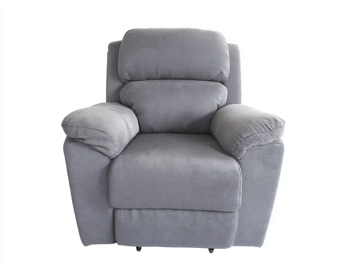 Poltrona reclinabile rivestimento tessuto 90x95x100 cm - grigio - design confortevole per soggiorno-Casagetly