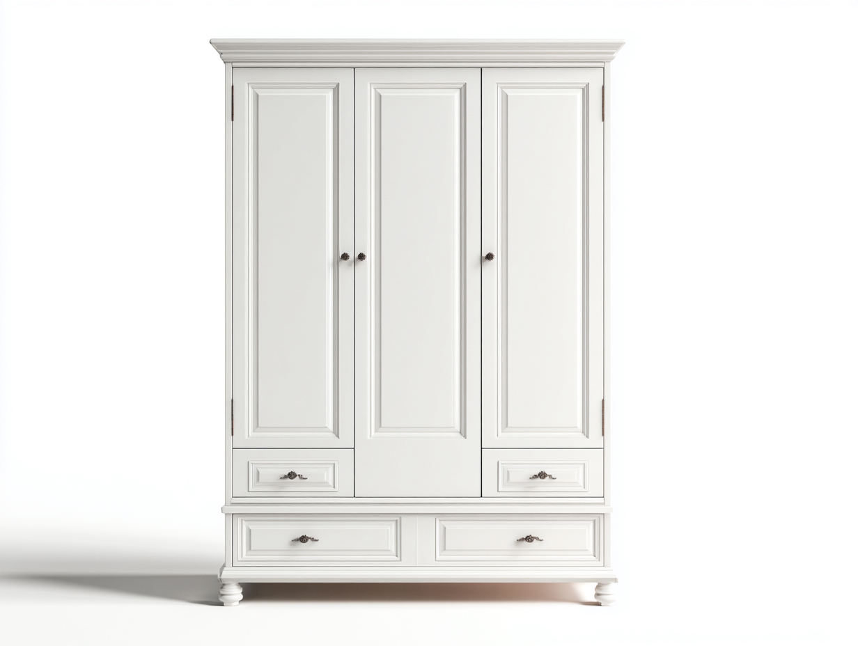 Armadio guardaroba in legno 180x60x200 cm - bianco - stile classico per camera da letto-Casagetly